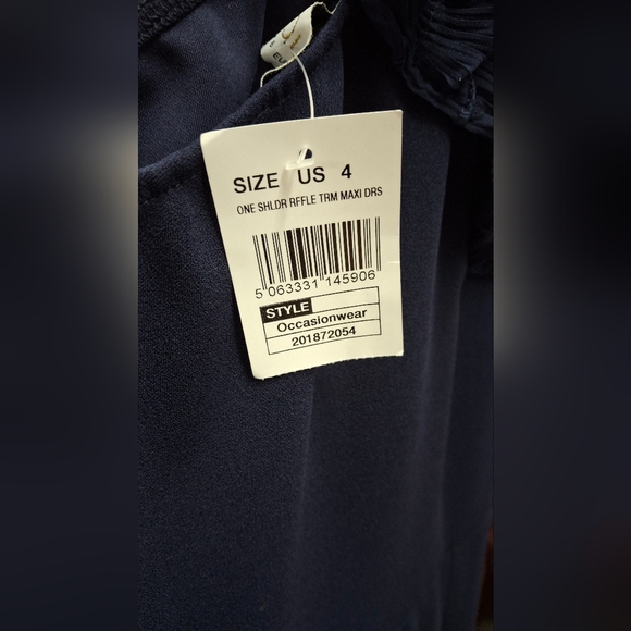 Chic One Shoulder Navy Dress - Picture 8 of 11